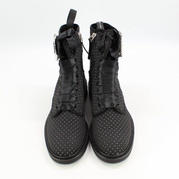 NEW Roger Vivier Viv Rangers Strass Booties – Crystal Buckle Combat Boots - Picture 7 of 16